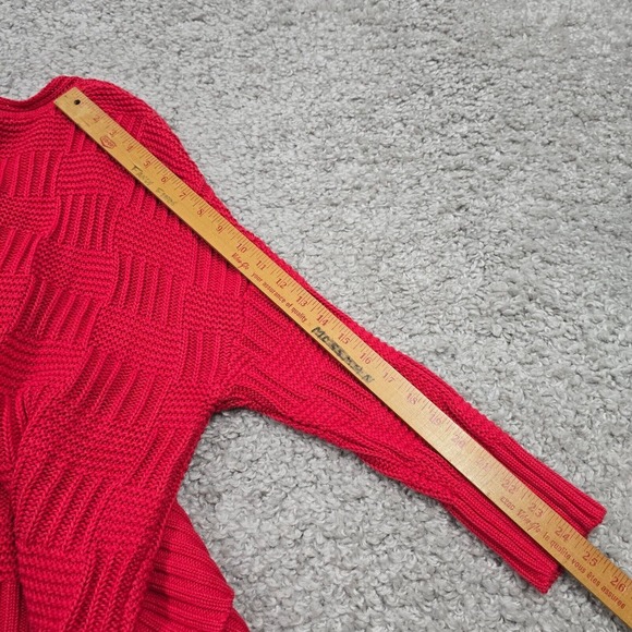 Habitat‎ Clothes To Live In Sweater Womens Small Red Drop Shoulders Knit Stretch - Picture 11 of 12